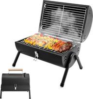 Medžio anglių kepsninė Maža sulankstoma kepsninė Dvigubas grilio paviršius BBQ kepsninė Mini lagamininė kepsninė su dangčiu Stalo kepsninė Nešiojamoji lauko kepsninė Lauko stovyklavietė Balkonas Piknikas ir kepsninė (50 x 37,5 cm)
