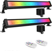 MEIHUA 25 W RGB LED Wallwasher Party Light 2 pakuotės LED šviesos juosta su spalvų keitimu, nuotolinio valdymo pulteliu ir laikmačiu, skirta barams, DJ, namams, vakarėliams, scenos žibintams