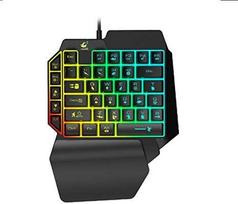 Mini USB žaidimų klaviatūra "MacBook" "Apple Pad LED Pubg" apšviesta QWERTY juoda