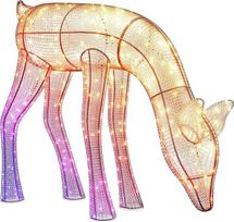 Mirksintys 3D elniai - elnias, 160 RGB+W LED, 90 cm, geležis/akrilas, kištukas F