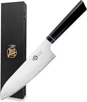 MITSUMOTO SAKARI 17 cm profesionalus "Santoku" peilis, japoniškas virtuvinis peilis, rankomis kaltas virėjo peilis (G10 rankena ir išskirtinė medinė dėžutė)