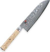 Miyabi 34374-181 Peilis "Santoku" / virtuvės šefo peilis, plieninis, 180 mm, sidabrinis / beržinis