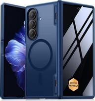 MOBOSI Magnetinis dėklas "Samsung Galaxy Z Fold 7" su ekrano apsauga, apsauginis dėklas su karine apsauga, suderinamas su "Magsafe" ir vyrių apsauga, smūgiams atsparus mobiliojo telefono dėklas "Z Fold 7", mėlynas
