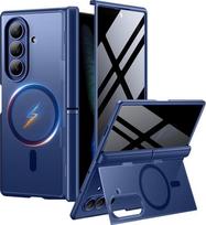 MOBOSI Z Fold 7 dėklas [Įmontuoti 2 nematomi stendai, ekrano privatumo ir visos vyrių apsaugos priemonės] [Suderinamas su "MagSafe"], smūgiams atsparus plonas mobiliojo telefono dėklas, skirtas "Samsung Galaxy Z Fold7", mėlynas