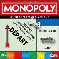 Monopoly Classic, jeu de société de plateau, su dėžute ir pions grand formatas, nuo 2 iki 6 joueurs, nuo 8 ans