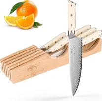 NANFANG BROTHERS Damasko peilių rinkinys - 6 dalių VG10 nerūdijančio plieno damasko peilis su ABS rankena, aštrus pjaustymo ir drožinėjimo peilis mėsai, daržovėms ir maisto ruošimui - prabangi dovanų dėžutė -NF-D0608T-D-6