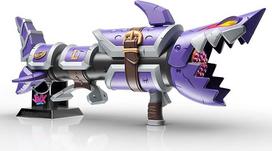 Nerf LMTD League of Legends Jinx Fishbones Blaster, 18 strėlių, 18 Nerf Elite strėlių, 3 strėlių šoviniai, ekranas-švyturėlis