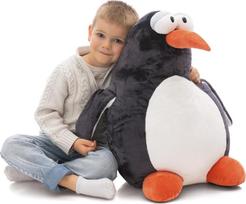 NICI pliušinis žaislas pingvinas Jorge Thunder 60 cm - pilkas - minkštas NICI pliušinis žaislas - mielas pliušinis žaislas, skirtas glaustytis ir žaisti - puiki dovanų idėja vaikams ir suaugusiesiems | 62436
