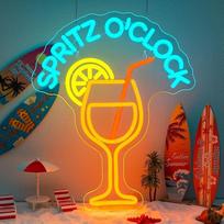 NYXEN Cocktail Neon Sign Spritz O'Clock Neon Sign Beer Time LED Sign Cocktail Neon Light Light Light for Beer Bars Man Cave Tavern Club Pub Party Kitchen Restaurant