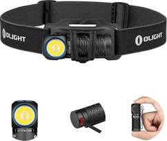 OLIGHT Perun 2 mini LED žibintas, 1100 liumenų, 150 metrų, USB įkraunamas EDC žibintuvėlis su raudona šviesa, 5 šviesos režimai, vandeniui atsparus žibintas su galvos juosta, skirtas stovyklavimui, avarinėms situacijoms, juodas