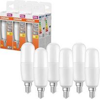 OSRAM LED lemputė su E14 lizdu, šiltos baltos spalvos (2700 K), strypo formos, 10 W, pakeičianti 75 W lemputę, matinė, "LED Star Stick", 6 vnt., šiltos baltos spalvos, balta