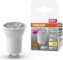 OSRAM LED Spot PAR11 35 LED reflektorinė lemputė, GU10 lizdas, 3 W, 230 lm, 2700 K, šilta balta šviesa, labai mažos energijos sąnaudos, ilgas tarnavimo laikas, 100% apšvietimas, nėra įkaitimo laiko, 6 vnt. pakuotė