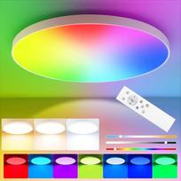 OUILA LED lubų šviestuvas Dimmable 24 W RGB spalvų keitimo lubų šviestuvas su nuotolinio valdymo pulteliu 3000 K - 6500 K 2400 LM RGB + CCT Apvalus LED panelinis lubų apšvietimas gyvenamajam kambariui Miegamasis Vonios kambarys Vaikų kambarys Skersmuo 28