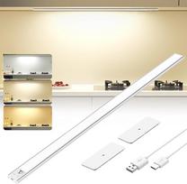 OUILA Spintelės apšvietimas LED 60 cm Virtuvės apšvietimas LED su judesio jutikliu 3 spalvų režimai Tamsinamos lempos Be gręžimo USB-C įkraunama naktinė šviesa drabužių spintai Laiptai Virtuvė Miegamasis