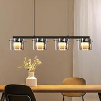 Pakabinamas šviestuvas Valgomojo stalo pakabinamas šviestuvas Stiklas - 4 lemputės Kabantis valgomojo kambario šviestuvas 140 cm LED pakabinamas šviestuvas Reguliuojamo aukščio pakabinamas šviestuvas valgomajam kambariui Svetainė Virtuvė Miegamasis Priešk