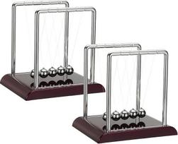 PATIKIL 2 Stück Newtons Wiege Newtons Wiege Pendel 5 Ausgleichskugelnspielzeug Gravitationskugel Cool Lustig Für Physikspielzeug Erwachsene Wissenschaft Bürodekoration Haus Geschenk Rot L