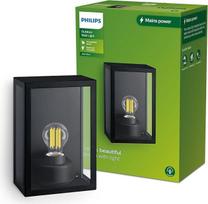 PHILIPS LED "Alzor" kvadratinis lauko sieninis šviestuvas, lemputė neįtraukta 25W IP44 juoda