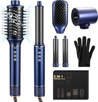 Plaukų stiliatorius "5-in-1" plaukų stiliatoriaus rinkinys, 1400 W "Airstyler Air Curlers" plaukų džiovintuvas su apvaliu šepetėliu džiovintuvu Šiltas oro šepetys Plaukų džiovintuvas garbanojimo geležis Oro terminis šepetys apimčiai, džiovinimui, tiesinim