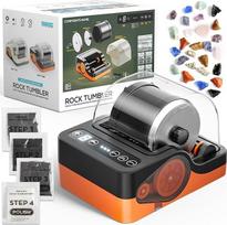 Profesionalus akmens masės aparatas, Steinpoliermaschinen-Set für Kinder, Erwachsene und Steinsammler, 3-Gang-Motor & 9-Tage-Timer, Geologie-Hobby-Spielzeug-Geschenk （Orange 2026 Upgrade）