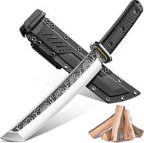 Purple Dragon Tanto Messer Japan - Messer Outdoor Bushcraft Survival - Aus einem einzigen Stück D2 Stahl geschmiedet - Survival Messer mit G10 Griff - Outdoor Geschenke für Männer