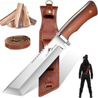 Purple Dragon Großes Messer zum Holzhacken, Machete Scharf Echt mit 7mm Klingenrücken, Tanto Messer mit Scheide, Outdoor Messer aus Hochkohlenstoffstahl gefertigt, Geschenke für Männer