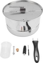 Qcwwy Maisto gaminimo galvutė Popcorn Maker, nerūdijančio plieno Popcorn Popper Namų gamybos popkornų mašina Nostalgija Popcorn Maker su rankine rankena Popcorn Pot dujiniam elektriniam šildymui
