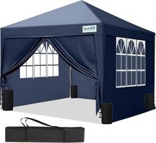 Quictent Pop-Up-Pavillon mit abnehmbaren Seitenwänden, höhenverstellbar, tragbar, für Gartenparty, Camping, Marineblau