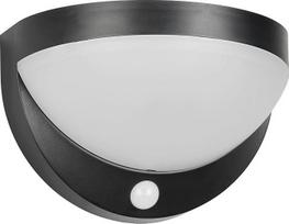 Reality Leuchten Cobre R24716132 LED lauko sieninis šviestuvas plastikinis matinis juodas 8 W LED, hibridinis saulės / baterijos, sutemų jutiklis, judesio jutiklis