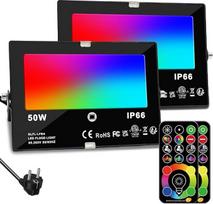 RGB LED prožektorius, RGBW spalvų keitimas, lygiavertis 400 W, "pasidaryk pats" stroboskopinis režimas, 120 spalvų, laikmatis, RGB, 2700 K, šilta balta, IP66 apsauga nuo vandens