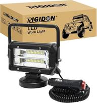 RIGIDON 1 x LED darbinis žibintas su magnetiniu pagrindu, 5 colių 13 cm, 72 W, 12 V, 24 V LED prožektorius, bekelės apšvietimas automobiliui, visureigiui, keturračiui, traktoriui, sunkvežimiui, 4 x 4, valčiai, 6000 K LED paieškos žibintas, darbinis žibint
