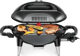 ROMMELSBACHER kepsninė BBQ 4000, 2 dalių ketaus kepimo grotelės, atlenkiamas dangtis su temperatūros indikatoriumi, temperatūra iki 300 °C, tolygiai reguliuojama, išplečiama su kepsninės vežimėliu, 2200 W