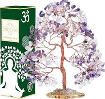 Rožinis kvarcas ir ametisto medis Gyvenimo medis brangakmenių medis Feng Shui gydomieji kristalai Laimingas žavesys Gimtadienio dovana moterims ir vyrams Namų ir biuro dekoras Meditacija Dvasinės dovanos mamai