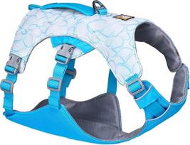 RUFFWEAR Swamp Cool diržai šunims su rankena, lengva bėgimo įranga, apsauganti augintinius nuo vėsos karštu oru, reguliuojami, tvirti ir vėsinantys, 2 pavadėlių portalai, mėlynos spalvos (XX Small, 33-43 cm)