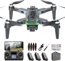 S166 GPS dronas su 4K kamera, iki 249 g suaugusiesiems, bešepetėlinis variklis, 60 minučių skrydžio laiko (3 baterijos), 5G perdavimas, grįžimas automobiliu, sekimas automobiliu, sulankstomas kvadrokopteris (juodas) (vidutinis)