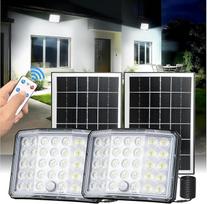 Saulės šviesos žibintai lauke su judesio jutikliu, 3600 mAh, 210° šviesos pasiskirstymas, optinis lęšio dizainas, IP66 vandeniui atsparus LED prožektorius, lauko šviesa su 4 režimais, nuotolinio valdymo pultas (2 vnt.)