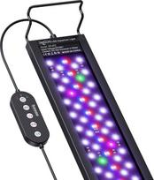 SEAOURA akvariumo augalų lempa 60-75 cm gėlo vandens akvariumui, pilno spektro LED augalų apšvietimas, 6H/8H/12H laikmatis, atskiri WRB 3 kanalai, 10 ryškumo lygių ir 11 spalvų, reguliuojamas laikiklis