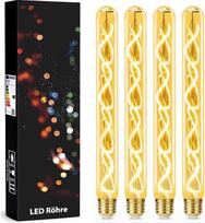 Senovinė lemputė E27 Dimmable E27 LED Vintage 4W T30 300LM 2700K Retro lemputė baro formos 30 cm ilgio LED vamzdelis, skirtas pramoniniam ir retro apšvietimui šeimos viešbučio bare - 4 vnt.