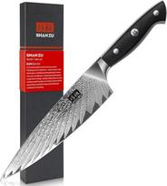 SHAN ZU virėjo peilis, virtuvinis peilis, 20 cm, profesionalus peilis, Damasko anglies AUS-10 nerūdijančio plieno aštri geležtė, ergonomiška G10 rankena, puiki dovanų pakuotė