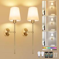 Sieninis šviestuvas Vidinis LED sieninis šviestuvas Baterija reguliuojamas belaidis sieninis apšvietimas su 3000 K - 6000 K, USB įkraunamas naktinis šviestuvas su 12 RGB ir nuotolinio valdymo pulteliu miegamajam Svetainės prieškambaris