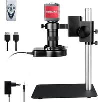 Skaitmeninis mikroskopas Pramoninis mikroskopas 1080P HDMI VGA sąsaja Didelė raiška C bajonetinis objektyvas 130X priartinimas LED žiedinė lempa su metaliniu pagrindu, skirta elektronikos priežiūrai
