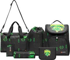 SKANDO BAGS LEGO Ninjago mokyklinis krepšys berniukams 1 klasės rinkinys Lloyd - 6 dalių Lego Ninjago rinkinys su mokykline kuprine berniukams, sporto krepšiu, pieštukine berniukui, rašymo dėže, pinigine ir sportiniu krepšiu