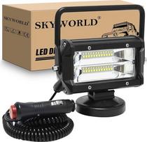 SKYWORLD LED darbo šviesa su magnetiniu pagrindu, 5 colių 13 cm 72 W LED prožektoriaus prožektoriaus šviesos spindulys 12 V 24 V paieškos šviesa bekelės apšvietimas, skirtas visureigių visureigiams, keturračiams, vilkikams, sunkvežimiams, 4 x 4 valtims, 6