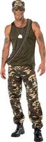 Smiffys Herren Khaki Camo Deluxe Kostüm, Chaki-žalios spalvos