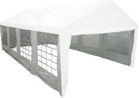 Šoniniai balti šoniniai skydai renginių pavėsinei 4 x 8 m Polietileno danga 140 g/m² Balta Pakuotė po 4 vnt.