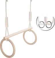 Sporto salės žiedai/skraidantys žiedai - 2-in-1 daugiafunkcinės trapecijos sūpynės su mediniais žiedais - pakabinamos trapecijos - išlaiko iki 100 kg svorį - 100 % ekologiškos ir pagamintos ES