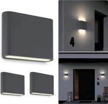 SSC-LUXon 3x TWEO sieninis aukštyn ir žemyn šviestuvas, skirtas naudoti lauke ir viduje IP54 - lauko šviestuvas sieninis LED antracito šiltos baltos šviesos 230 V