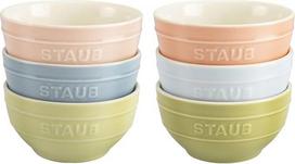 STAUB Ceramique Macaron Bowls, 400 ml, dubenėliai grūdams, serviravimo dubenėliai, desertiniai dubenėliai, įvairių spalvų, keramika, 12 cm, 6 vnt.