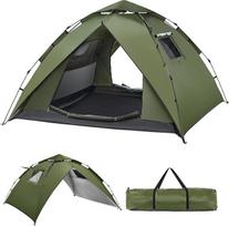Stovyklavimo palapinė Automatinė 4 asmenų vandeniui atspari kupolinė palapinė 230 x 230 x 150 cm Momentinė palapinė Pop Up Antroji palapinė UV apsauga 4 sezonai Šeimos stovyklavimo palapinė 2-in-1 Dvigubi sluoksniai Šeimos palapinė