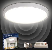 Šviestuvas su judesio jutikliu patalpoje, 24 W 2400 LM LED lubų apšvietimas su šviesos jutikliu, reguliuojamas įjungimo laikas: 30S/120S/180S, IP54 4000K lubų apšvietimas prieškambariams, laiptinėms, garažui, rūsiui, balkonui, 30 cm