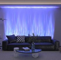 TACAHE RGBW Dynamic Wave Wall Light - Tekantis vanduo, Aurora Visual - Spalvas keičiantis sieninis prožektorius su nuotolinio valdymo pulteliu ir programėle - Aplinkos šviesa gyvenamajame kambaryje, žaidimų komplekte - 39,3 colio - 12 W - 1 pakuotė